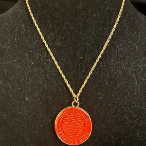 Brand new Louis Vuitton Gold and Red Pendant Necklace trunks & bags
